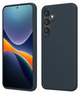 Produktbild von kwmobile Handyhülle für Samsung Galaxy S24 FE Hülle - Case Silikon - Kabelloses Laden - Schutzhülle Cover in Dunkler Schiefer