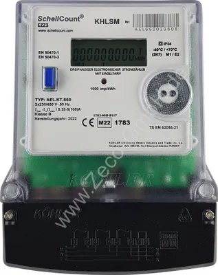 Produktbild von Drehstromzähler EZZ3 für Zählerkreuz, Zählerkreuzmontage Zählertafel, 100A, MID geeicht, Schellcount