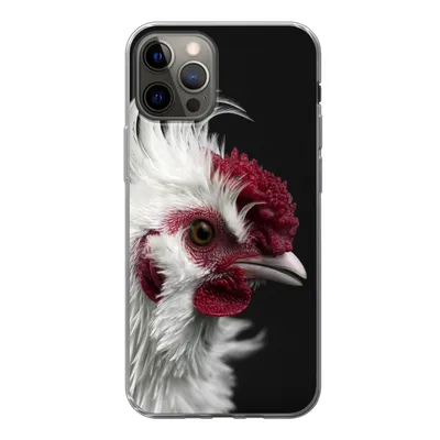 Produktbild von MuchoWow® Handyhülle Schutzhülle Hülle für iPhone 13 Pro Huhn - Vogel - Schwarz Silikon Softcase Handy Hülle - Handy-Tasche