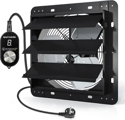 Imagen del producto de Ventilador de pie de 350 mm, ventilador de extracción ajustable, flujo rotatorio, motor EC, ventilador de pared industrial, 2180 m³/h, para ventilación y refrigeración
