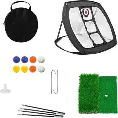 Produktbild von Famanu Golf Chipping Netz - Tragbares, faltbares Trainingsnetz für Indoor und Outdoor