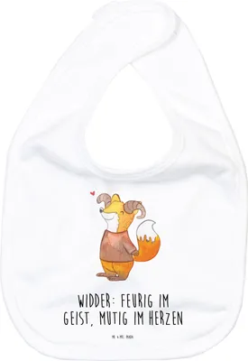 Produktbild von Mr. & Mrs. Panda Lätzchen Widder Astologie - Weiß - Geschenk, Baumwoll-Lätzchen, Sternzeichen, Babylätzchen, Astrologie, Tierkreiszeichen, Für Babys, Geburtstagsgeschenk