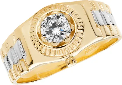 Produktbild von Raffinierter 9 Karat (375) Bicolor Gold Herren - Ring mit Zirkonia (synth.), 59 (18.8); TRS18688RSR