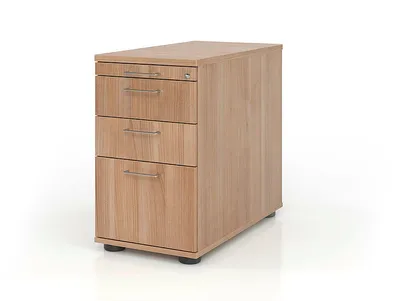 Produktbild von Büro Standcontainer mit Hängeregister Modell SC40 abschließbar N = Nussbaum-BM = Bogengriff Metall