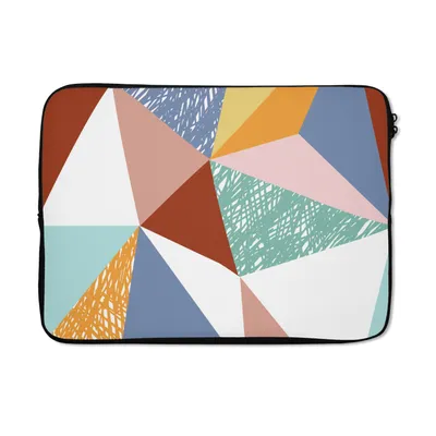 Produktbild von MuchoWow® Laptop Hülle 14 ZollDreiecke - Design - Kinder Laptoptasche - Laptoptasche - Stoßsicher - Schutzhaube
