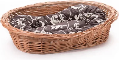 Image de Lit en osier pour chiens, chats et autres animaux, doux, panier de repos avec coussin, 2, K22 - vertèbres blanches sur fond marron