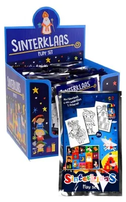 Zdjęcie produktu dla Kolorowanka Wins Holland Sinterklaas z 4 kolorowymi kredkami i arkuszem naklejek