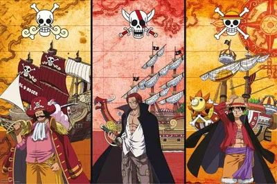 Produktbild von One Piece Captains & Boats Anime Plakat Poster Druck Grösse 91,5x61 cm ohne Zusatzartikel