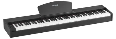 Immagine prodotto di VEVOR Pianoforte digitale pesato, 88 tasti completamente pesati, pianoforte elettrico a doppia tastiera e altoparlante con leggio, pedale sustain, funzione di registrazione, 280 note, connessione wireless, per principianti, nero