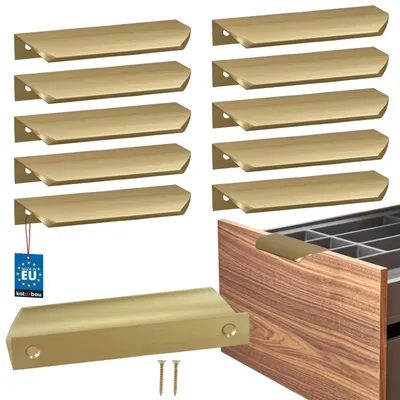 Produktbild von KOTARBAU® 10er Set Möbelgriff Schrankgriffe 116 mm Gold Matt ZnAl Hinterschraubgriffe Kantengriff Schubladengriffe Küche Modern