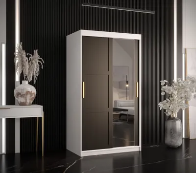 Produktbild von Kleiderschrank RAISA 2 – Breite 100 cm, weiß / schwarz