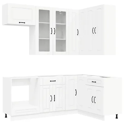 Image de Ensemble de cuisine vidaXL KALMAR, 8 pièces, blanc, aggloméré