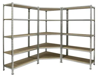 Zdjęcie produktu dla Regał do dużych obciążeń Simonrack MADERCLICK CORNER 5 8425437135385 srebrny 90,0 x 30,0 x 180,0 cm