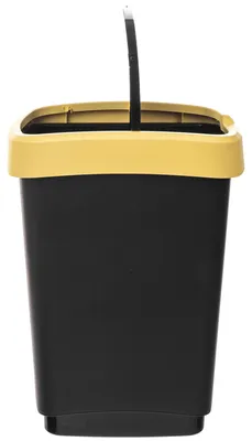 Image de Poubelle de cuisine - Bac de tri des déchets 25 l - Couvercle basculant - Recyclage - 1 pièce - Noir/Jaune