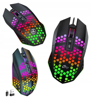 Image de Souris gaming sans fil Bluetooth ergonomique pour gamers, noire