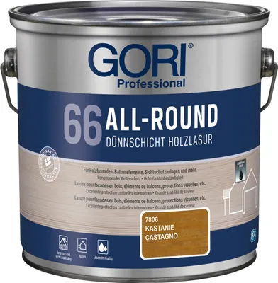 Produktbild von 2,5L Gori 66 Allroundlasur 7806 Kastanie Lasur Holzschutz Holzlasur