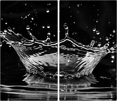 Produktbild von Spritzschutz Herdabdeckplatte Schneidebrett aus Glas Wasserspritzer 2-Teilig (60x52cm)