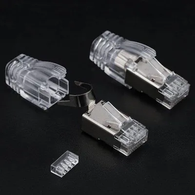 Immagine prodotto di Terminali metallici CAT7 per cavi di rete RJ45, 12 pezzi, FTP 8P8C a crimpare