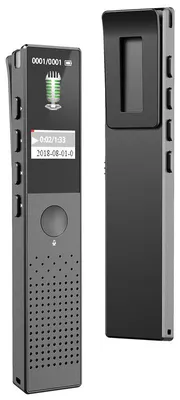 Produktbild von 128 GB digitales Diktiergerät mit 360° Mikrofon, ENC Rauschunterdrückung, Sprachaktivierung, für Vorlesung, Meeting oder Interview