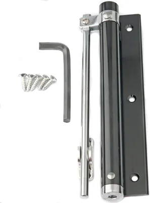 Zdjęcie produktu dla Zamek do drzwi aluminiowy, Regulowany, 180mm, Czarny, Do domu i firmy