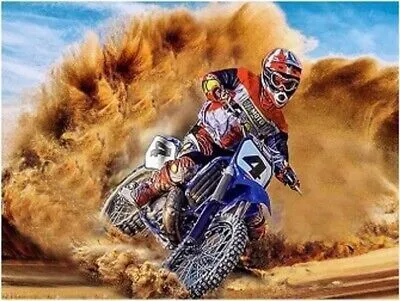Produktbild von 40x30 cm Diamanten Malerei Zum Selbermachen DIY Diamond Painting Motocross