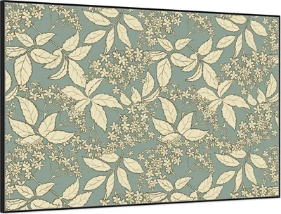 Produktbild von Wallario Wandbild Blätter und Blüten auf Grün, Größe: 61 x 91,50 cm, Poster mit schwarzem Aluminiumrahmen