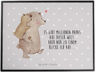 Produktbild von Mr. & Mrs. Panda schreibtischunterlage Papa Bär - Grau Pastell - Geschenk, Unterlage Schreibtisch, Geburtstag, schreibtischunterlagen, Schreibunterlage, tischmatte