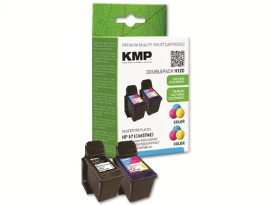 Produktbild von KMP Doublepack H12D farbig Tintenpatrone ersetzt HP Deskjet HP57 (C6657AE)