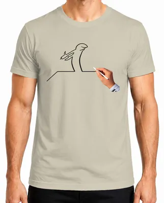 Productafbeelding van La Linea Osvaldo Cavandoli Balum, stripfiguur, heren T-shirt, naturel, maat S