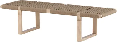 Produktbild von FURNLUX Bank Angon Beige 46cm / Hauptfarbe: Beige / Abmessungen: 46 x 140 x 36 cm