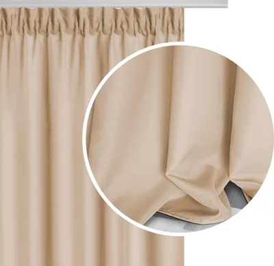 Zdjęcie produktu dla Zasłona Viva w kolorze beżowym, 140x175 cm, zaciemniająca i matowa, 75% materiałów z recyklingu