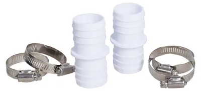 Produktbild von poolomio® Schlauchverbinder 2er Set inkl. 4 Edelstahl Schlauchschellen | Pool Schlauchadapter für Poolschlauch ? 38mm | Schlauchtülle zum Verbinden von Pool-, Garten- und Schwimmbadschläuchen