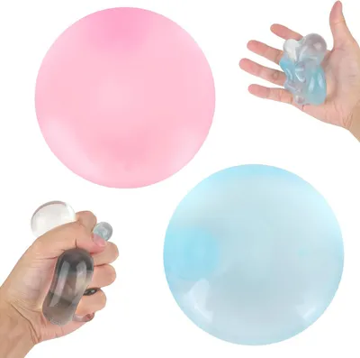 Immagine prodotto di Palla antistress in silicone a forma di cocco, per adulti e bambini, colore blu - Set da 2 - Polvere