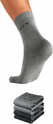 Produktbild von H.I.S. Socken Herren Basic Comfort Socken 4 -teilig 2x grau, 2x anthrazit Größe 43/46