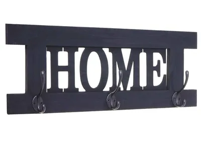 Produktbild von Wandgarderobe HWC-C60 Home, Garderobe Garderobenpaneel, Shabby-Look Vintage 55x21cm  dunkelgrau