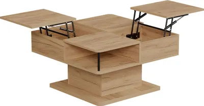 Produktbild von Couchtisch Vicco Movira Goldkraft Eiche 80 x 45 cm mit Staufächern, Model 59127