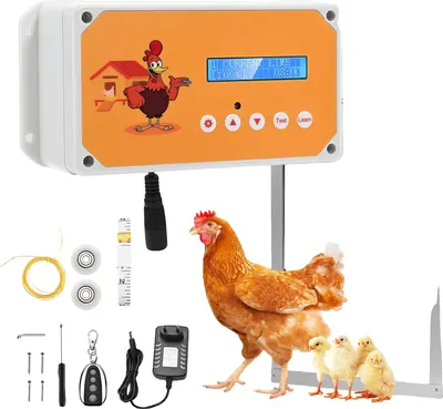 Obrázek produktu pro Automatický otvírač dveří kurníku, odolný proti povětrnostním vlivům, flexibilní možnosti ovládání, EU 220V s dvířky