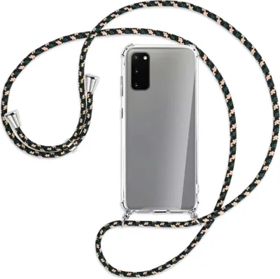 Produktbild von Handykette Backcover-Schutzhülle mit Band (Metall silberfarben) für Samsung Galaxy S20 (G980) - camouflage