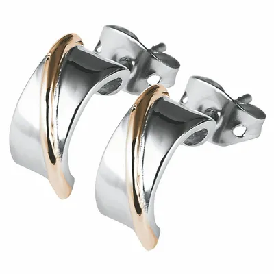 Produktbild von Just Edelstahl Ohrstecker, Bicolor