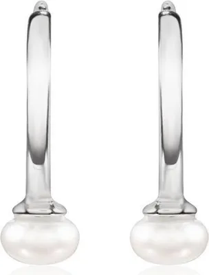 Produktbild von Unique Creolen für Damen aus Sterlingsilber mit Perlen