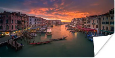 Produktbild von MuchoWow® Poster Sonnenuntergang - Canal Grande - Venedig 120x60 cm - Bild
