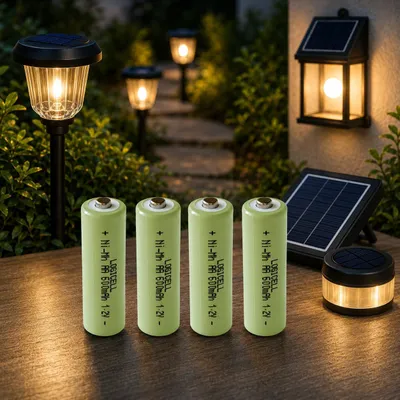 Produktbild von 4 stück LogiCell Wiederaufladbare NI-MH-Akku Mignon AA 600mAh 1,2V für Solarprodukte Solar Batterie Außen-Solarleuchten /Lampen Garten LED Solarlampen