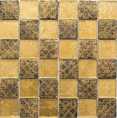 Produktbild von Mosaikfliese Transluzent gold Glasmosaik Crystal Resin Optik gold MOS88-8OP7