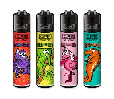 Produktbild von Clipper Feuerzeug 4er Set Chimeras