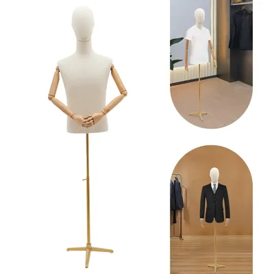 Obrázek produktu pro Mužská nastavitelná výška 53"-76" Oblékací forma na panenky (zlatá)