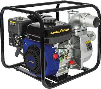 Image de Pompe à eau 6.5CV Essence 4T OHV 196Cm3 Motopompe thermique 54m3/h Raccords 75mm Inondations Caves Piscines GOODYEAR