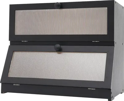 Obrázek produktu pro Chlebník/krabička na chléb – úložná krabička – obdélníková – volně stojící – na pracovní desku – skladování potravin – černá