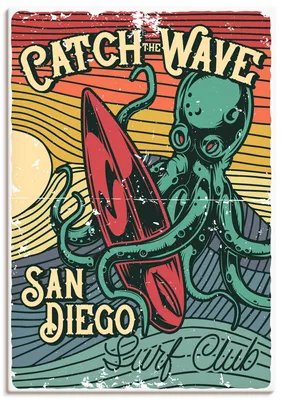 Produktbild von ARTland Leinwandbild Erleben Sie die Welle San Diego Größe: 70x100 cm