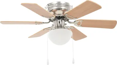 Immagine prodotto di vidaXL Ventilatore da soffitto decorativo con sorgente luminosa 82 cm marrone chiaro