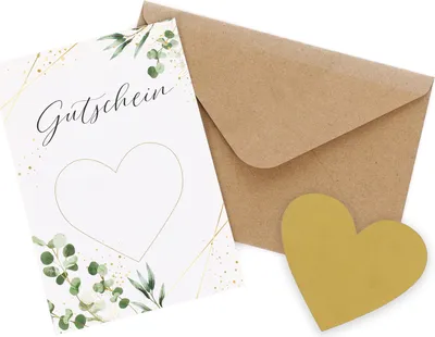 Produktbild von Craftwerk Gutschein Rubbelkarte - Gutscheinkarte zum Selber beschriften mit Rubbelaufkleber - Geschenk zu Geburtstag, Weihnachten, Hochzeiten und mehr